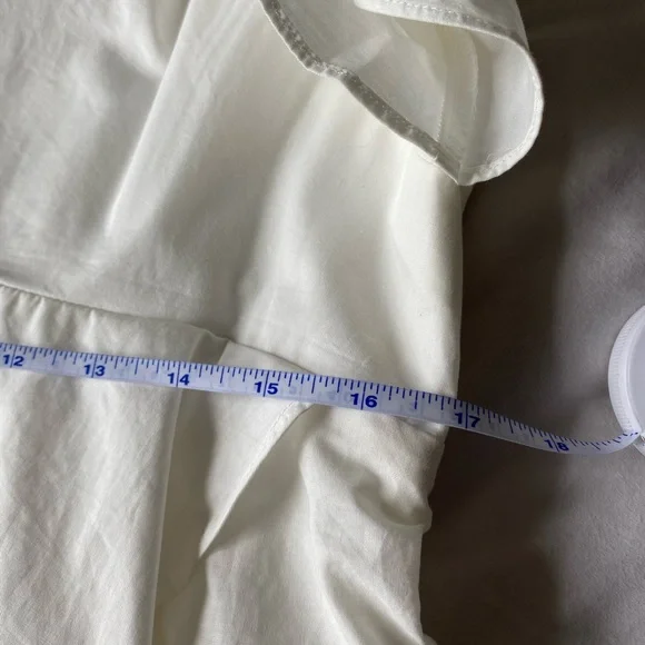 Anthropologie Ruffled V-Neck White Mini Dress size XS *NWT* - Picture 8 of 13